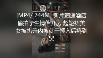 [MP4/ 744M] 新片速递酒店偷拍学生情侣开房 超短裙美女被扒开内裤就干插入后疼到哭