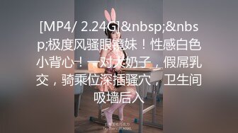 [MP4/ 2.24G]&nbsp;&nbsp;极度风骚眼镜妹！性感白色小背心！一对大奶子，假屌乳交，骑乘位深插骚穴，卫生间吸墙后入